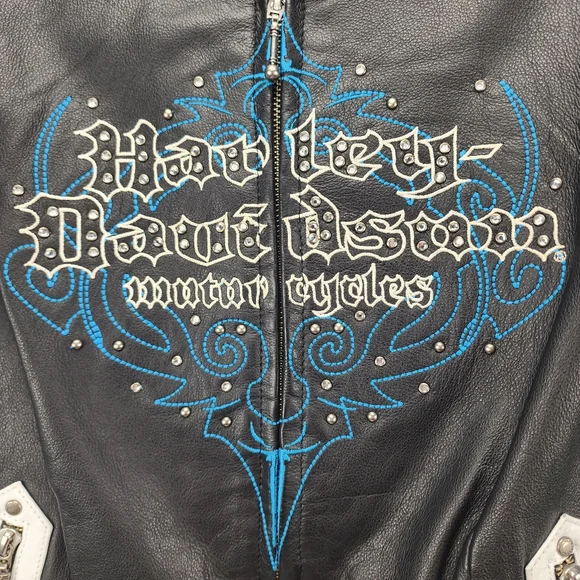 Harley-Davidson Kaleidoscope Leather Jacket Women's Size L - Picture 5 of 10